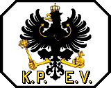Zeichnung: das KPEV–Wappen mit einem Adler.