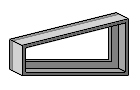 Perspektivische Zeichnung einer Wagenkastenstütze aus Winkeleisen.