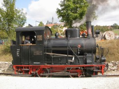 Dampflok WN12 der Härtsfeld–Museumsbahn im Bahnhof Neresheim.