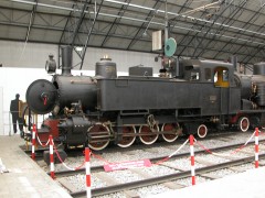 Die Schmalspur–Dampflok P7 (Gruppo 402, Technikmuseum Mailand).