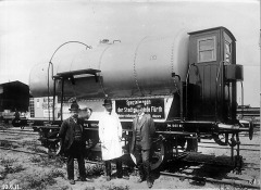 Ein bayerischer Kesselwagen der Stadt Fürth, Juni 1911.