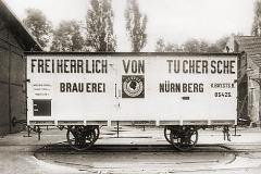 Ein früher bayerischer Bierwagen (Freiherrlich von Tucher'sche Brauerei).