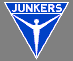 Junkers–Logo, weiß auf blau.