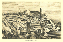 Luftbild–Zeichnung des Buderus–Werks Lollar.