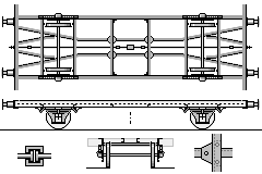 Zeichnung: Waggon–Fahrwerk.