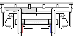 Zeichnung einer Stromabnahme mit Ringen an den Achsen.