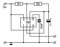 Astabiler Multivibrator mit dem Zeitschaltkreis.