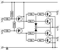 Schaltplan eines einfachen Demultiplexers.