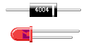 Standard–Diode und Leuchtdiode.