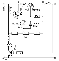 Schaltplan einer elektronischen Sicherung.