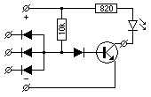 Schaltbeispiel für Diode–Transistor–Logik.