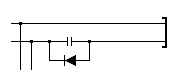 Anordnung einer Schutzdiode an einem Stumpfgleis.