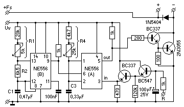 Schaltplan der gesamten Impulsbreiten–Modulation.