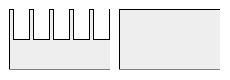 Diagramm: Kombination aus Impulsbreiten–Modulation und geglätteter Gleichspannung mit geringerer Voltzahl.