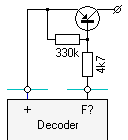 Transistor als Schalter am Ausgang eines Decoders.