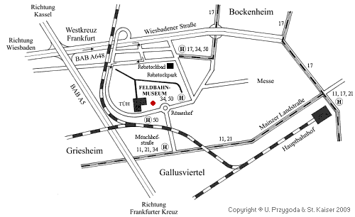 Karte: der Bereich um das Rebstockgelände in Frankfurt am Main.