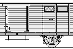 Zeichnung: Schiebetür an einem gedeckten Güterwagen.