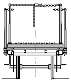 Zeichnung: Drehschemelwagen in Stirnansicht.