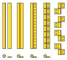 Zeichnung: die Arbeitsschritte beim Bau von Türangeln.