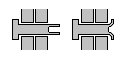 Zeichnung: zwei Bleche und Niete im Schnitt; der Niet hat links einen Kopf und rechts ein zentrisches Sackloch.