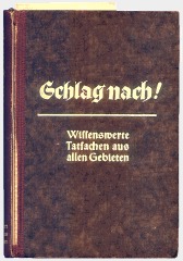 Buchtitel: Schlag nach - Wissenswerte Tatsachen aus allen Gebieten.