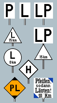 Pfeif– und Läutetafeln.