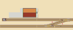 Gleisplan mit zwei Weichen.