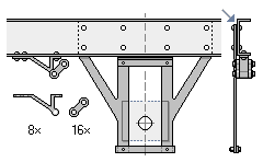 Zeichnung: Fachwerk–Achslagerblech an Rahmenlängsträger.