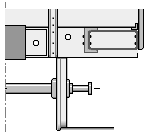 Zeichnung: Rahmenlängsträger und Wagenkastenstütze in Stirnansicht.