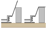 Zeichnung von Trittstufenhaltern an einem Fahrwerk, angelegt an einen Richtklotz.