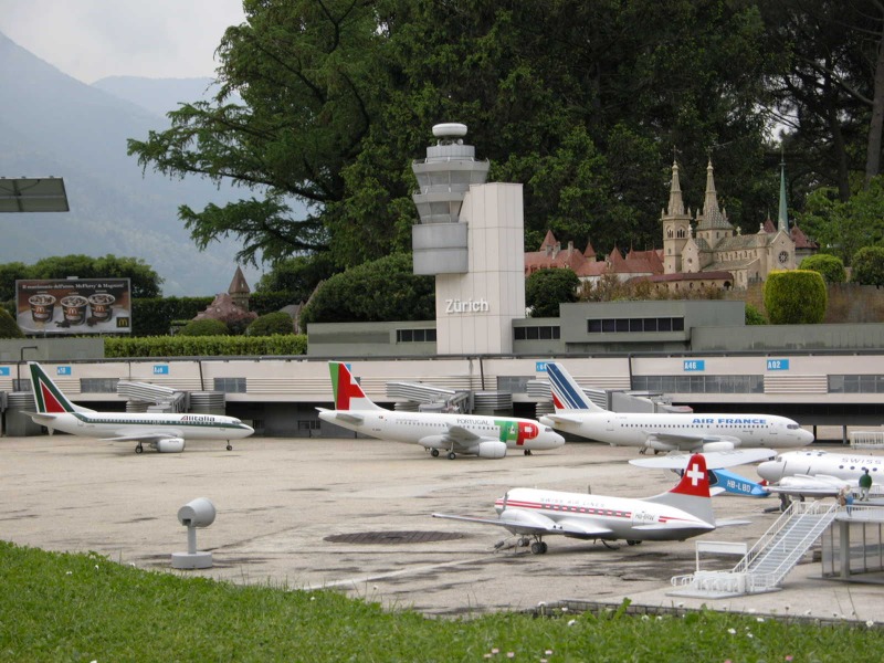 Der Flughafen Zürich als Modell im Swissminiatur.