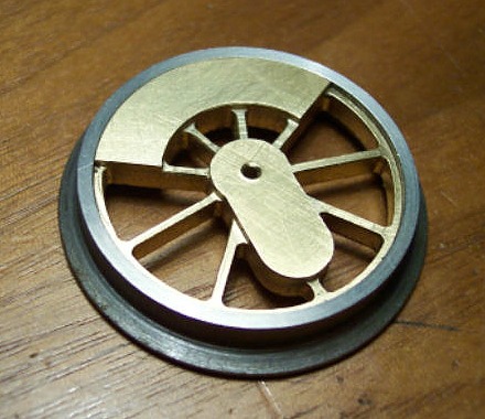 Prototyp eines gefrästen Dampflok–Rads (1:22,5).