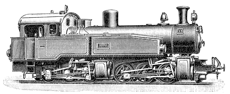 Eine sechsachsige Mallet–Lokomotive der ehemaligen NWE (Brockenbahn).
